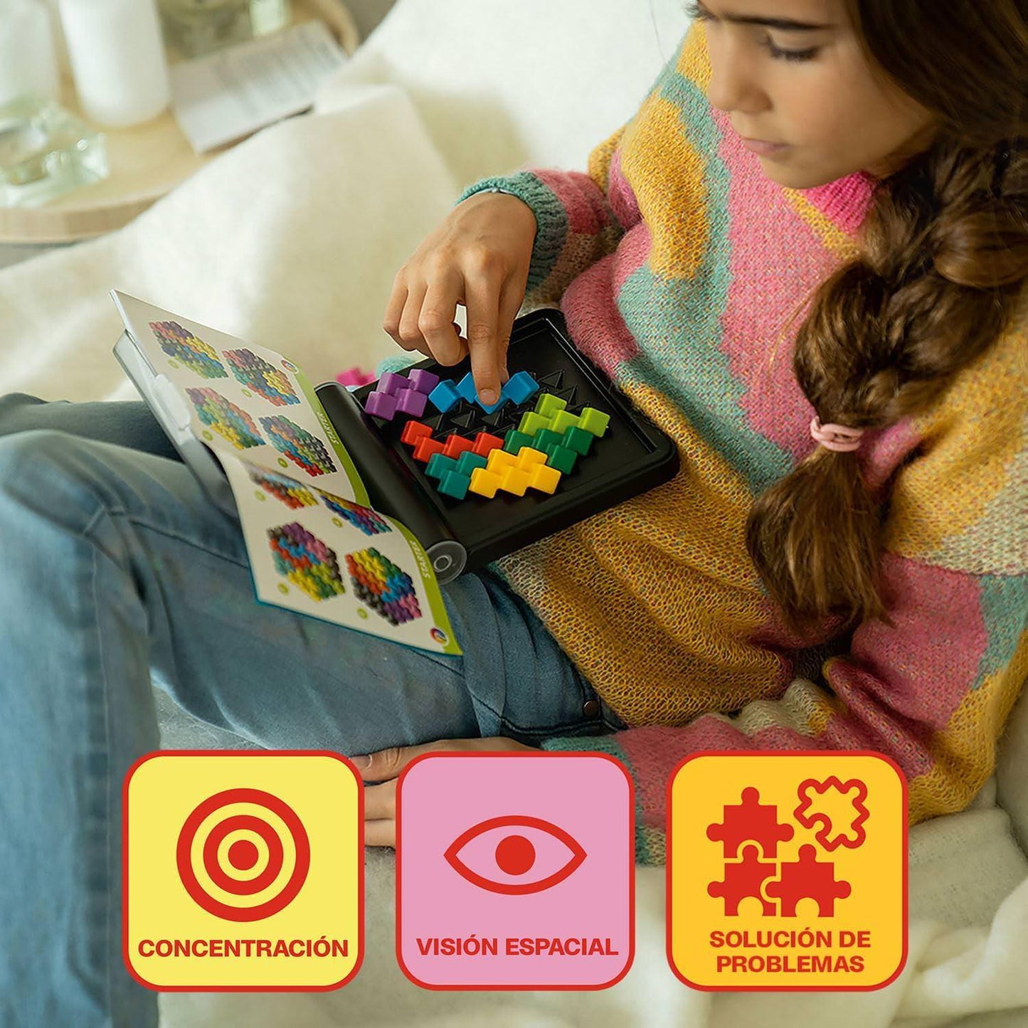 アウトレット品 知育玩具 論理的思考力を鍛える本格パズルゲームIQパープレックスSMART GAMES ベルギー発120問多彩なチャレンジ問題収録コンパクトトラベルケース設計12歳以上対象脳トレゲーム