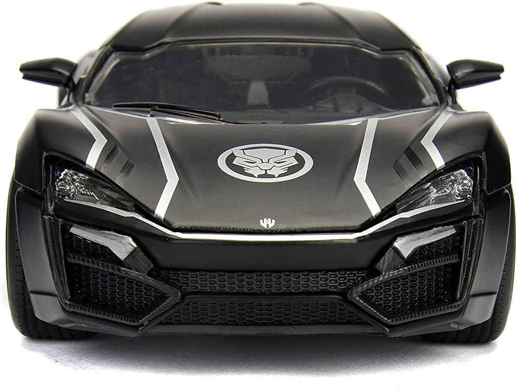 アウトレット品 ミニカー JADA TOYS マーベル アベンジャーズシリーズ ライカン ハイパースポーツ ブラックパンサー 映画再現 1 24 スケール 精巧 ダイキャスト フィギュア付属 高級感 車コレクション 高品質 ギフト仕様 中東超高級スポーツカー