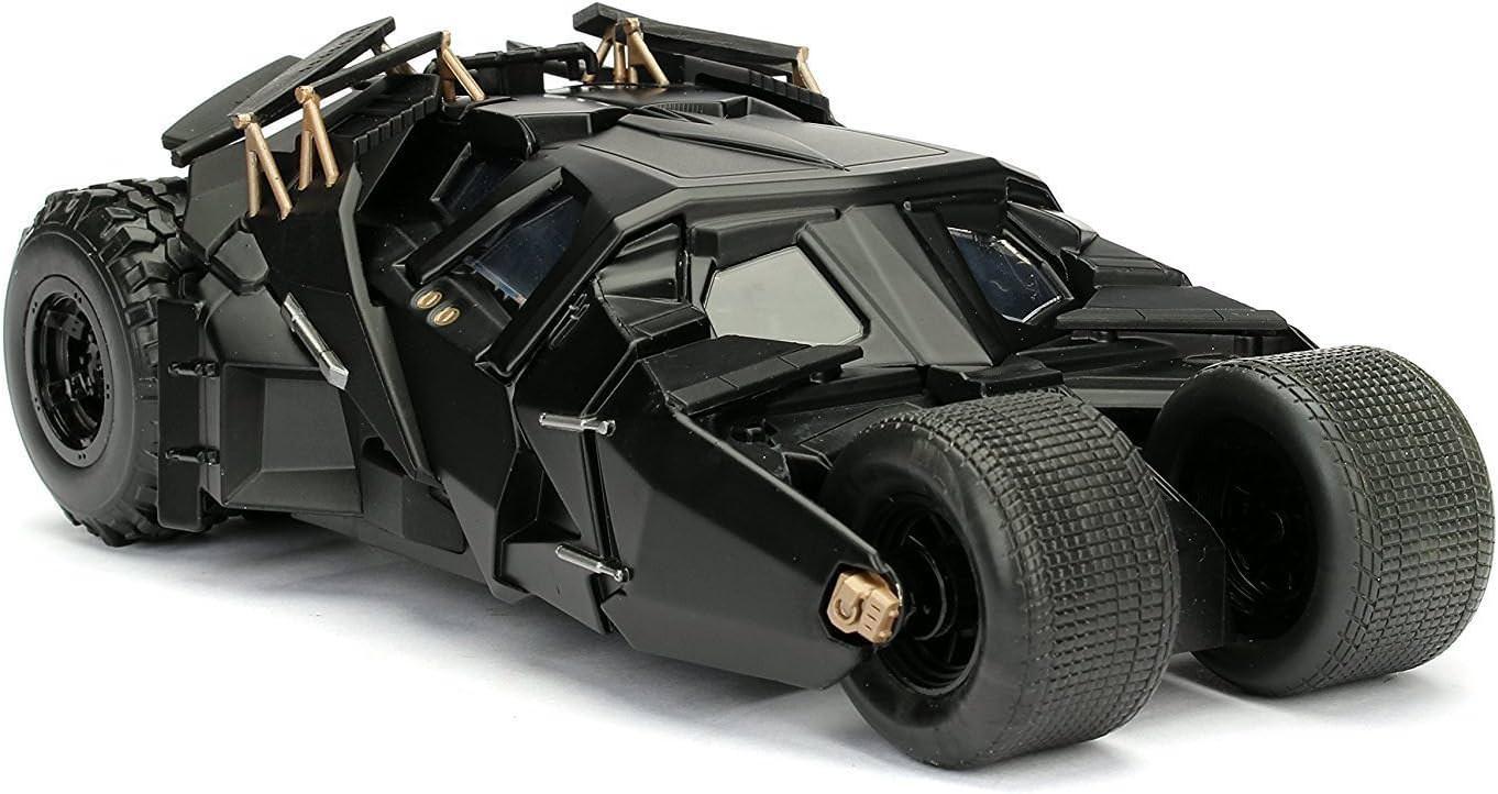 アウトレット品 ミニカー バットモービル タンブラー 映画ダークナイト Jada Toys製 精巧1/24スケール マットブラック ダイキャスト製 約19cm コンパクトサイズ 重厚感あふれるディテール フィギュア付 バットマン世界観表現 コレクション向け