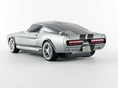 アウトレット品 ミニカー GREENLIGHT グリーンライト 1967 フォード マスタング エレノア 60セカンズ 1/18 ダイキャストモデル ペッパーグレーメタリック ブラックデュアルラインストライプ