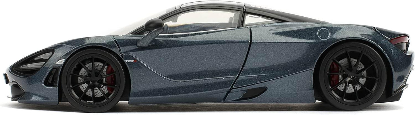 アウトレット品 スーパーカー マクラーレン720S 1 24スケールモデル JADATOYS ダイキャスト 高精細 エアロダイナミクス デザイン カーボンファイバー モノコックボディ 映画ワイルドスピード スーパーコンボ デッカードショウ 操る 圧倒的存在感