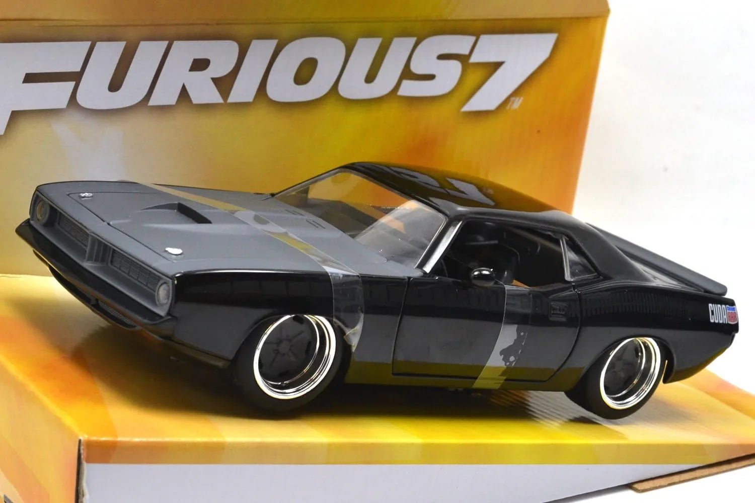 アウトレット品 ミニカー 1970年プリマス バラクーダ JADATOYS 伝説のストリートレーサー愛用マッスルカー 映画ワイルドスピード7レティ愛車精巧1/24スケールモデル細部徹底造形ストリートカルチャー再現コレクター向け