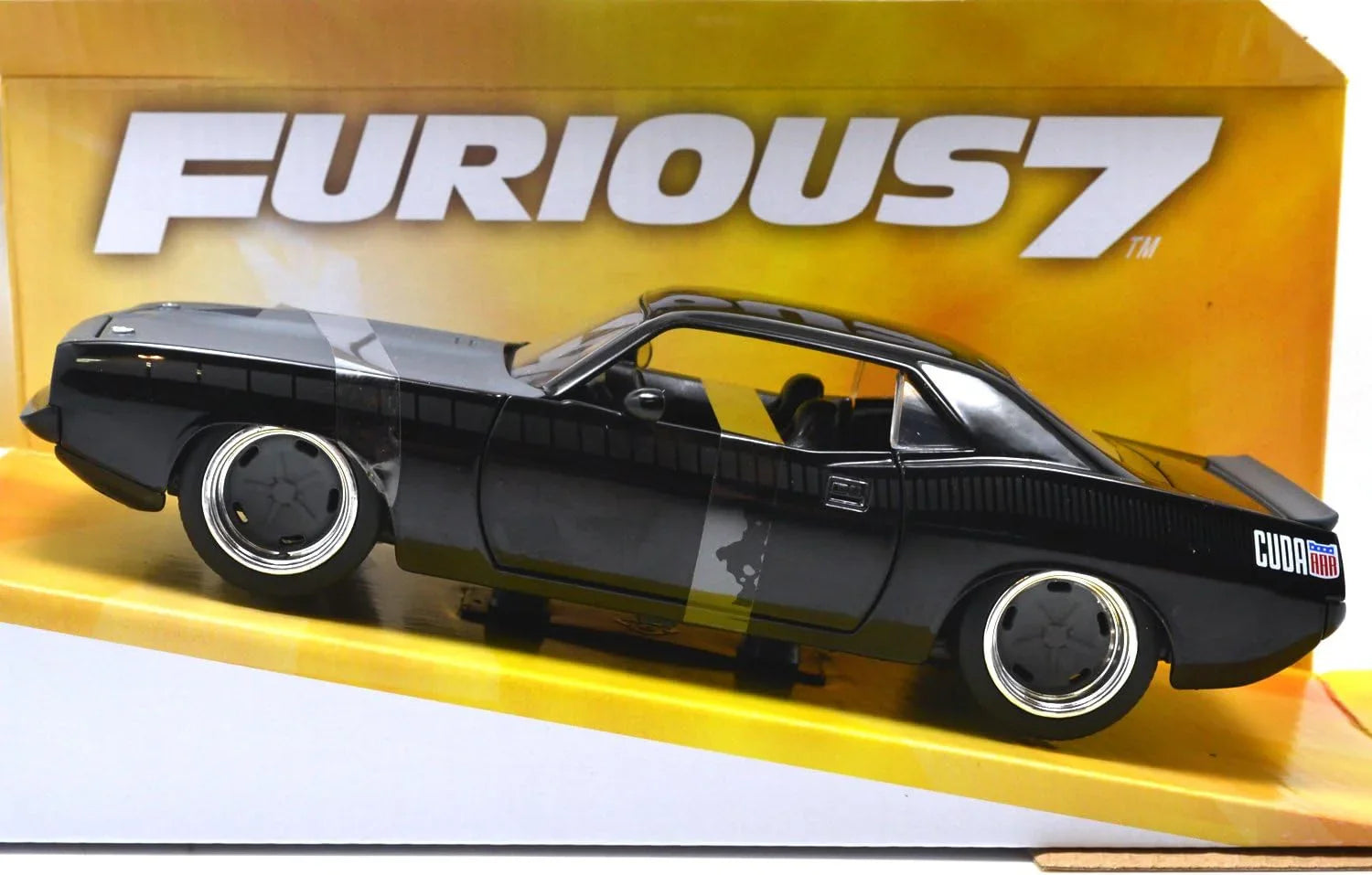 アウトレット品 ミニカー 1970年プリマス バラクーダ JADATOYS 伝説のストリートレーサー愛用マッスルカー 映画ワイルドスピード7レティ愛車精巧1/24スケールモデル細部徹底造形ストリートカルチャー再現コレクター向け