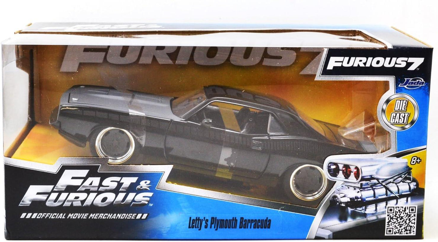 アウトレット品 ミニカー 1970年プリマス バラクーダ JADATOYS 伝説のストリートレーサー愛用マッスルカー 映画ワイルドスピード7レティ愛車精巧1/24スケールモデル細部徹底造形ストリートカルチャー再現コレクター向け