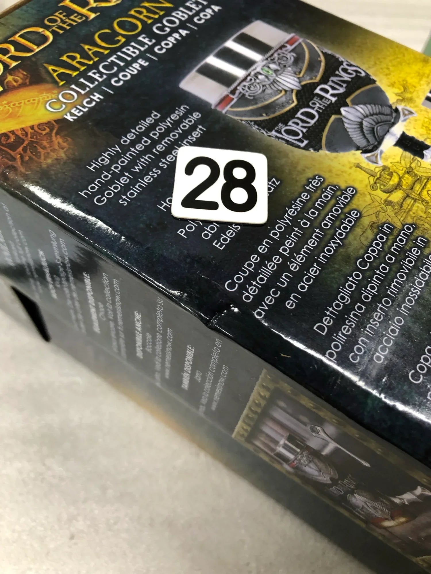 アウトレット品 中世ファンタジー ゴブレット アラゴルン Nemesis Now 手作業仕上げ 精巧造形 高さ23cm ステンレス内容器付き 実用性と芸術性兼備 ロードオブザリング 映画世界観忠実再現 コレクション価値高い ディスプレイ最適