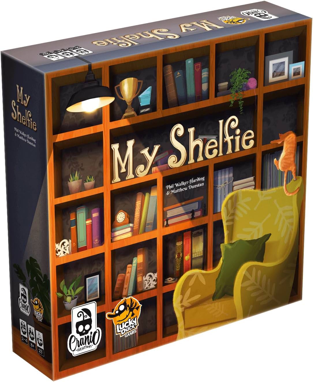 ボードゲーム マイシェルフィー My Shelfie Cranio Creations Lucky Duck Games 3D 立体的 本棚 タイル配置 戦略的 ファミリーゲーム アブストラクト戦略ゲーム 2人から4人 30分 8歳以上 整理整頓