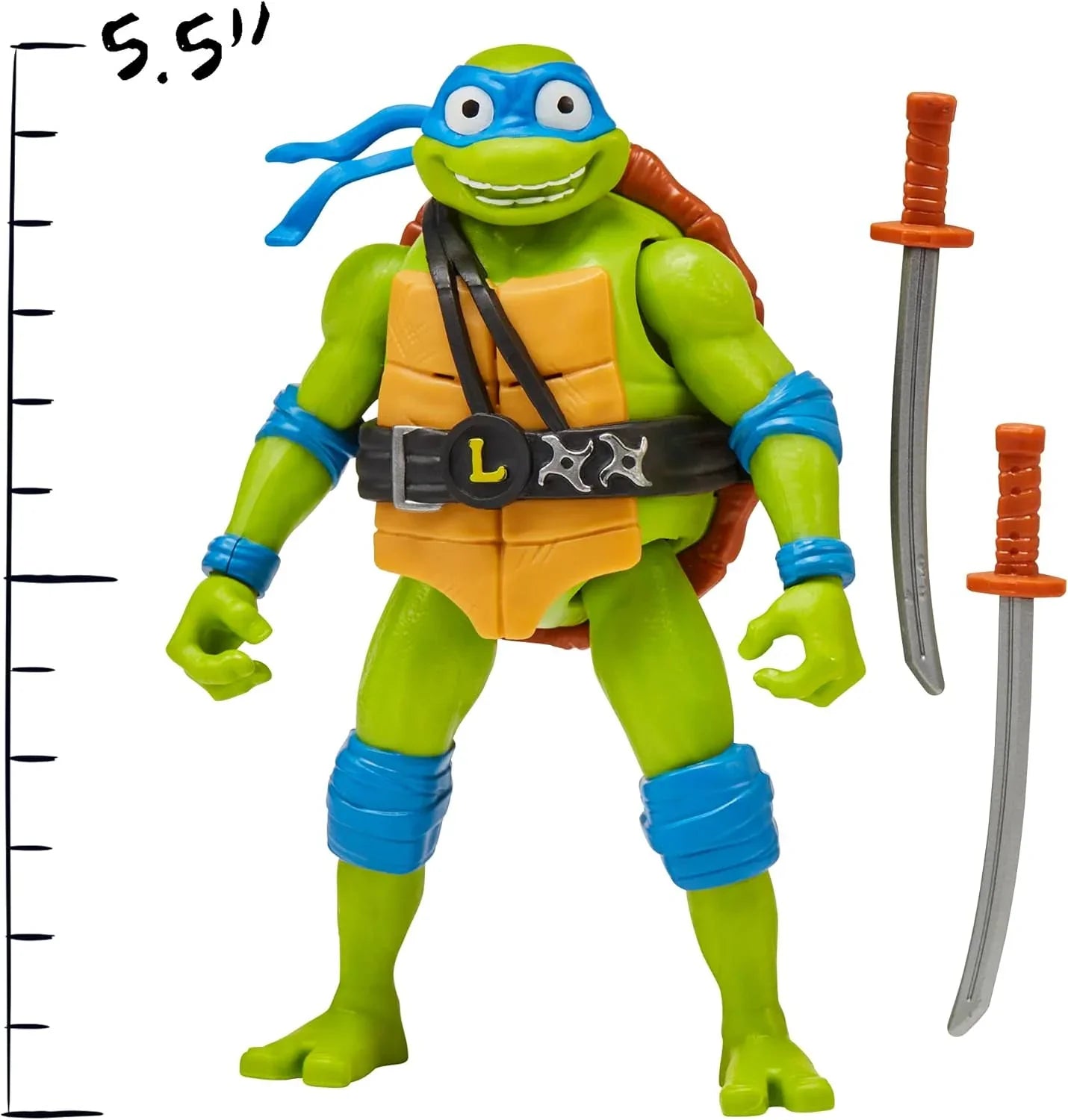 アウトレット品 フィギュア アクションフィギュア ミュータントメイヘム リーダーレオナルド 映画新作 精巧造形 豊富可動域 コレクターズアイテム 高さ4.5インチ 双刀カタナ武器ラック赤ちゃんタートル付属シェルバックストラップ収納可能