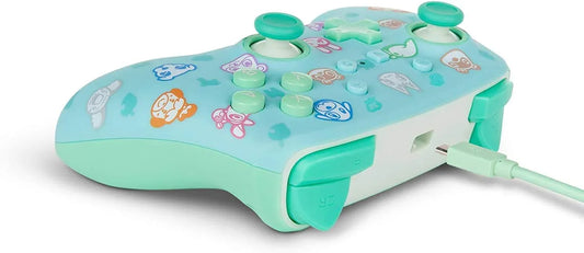 ゲームコントローラー PowerA Enhanced Animal Crossing Wired Nintendo Switch Controller あつまれ どうぶつの森デザイン 任天堂公式ライセンス 高機能 オーディオジャック マッピング可能 高耐久 USB着脱式ケーブル バッテリー不要