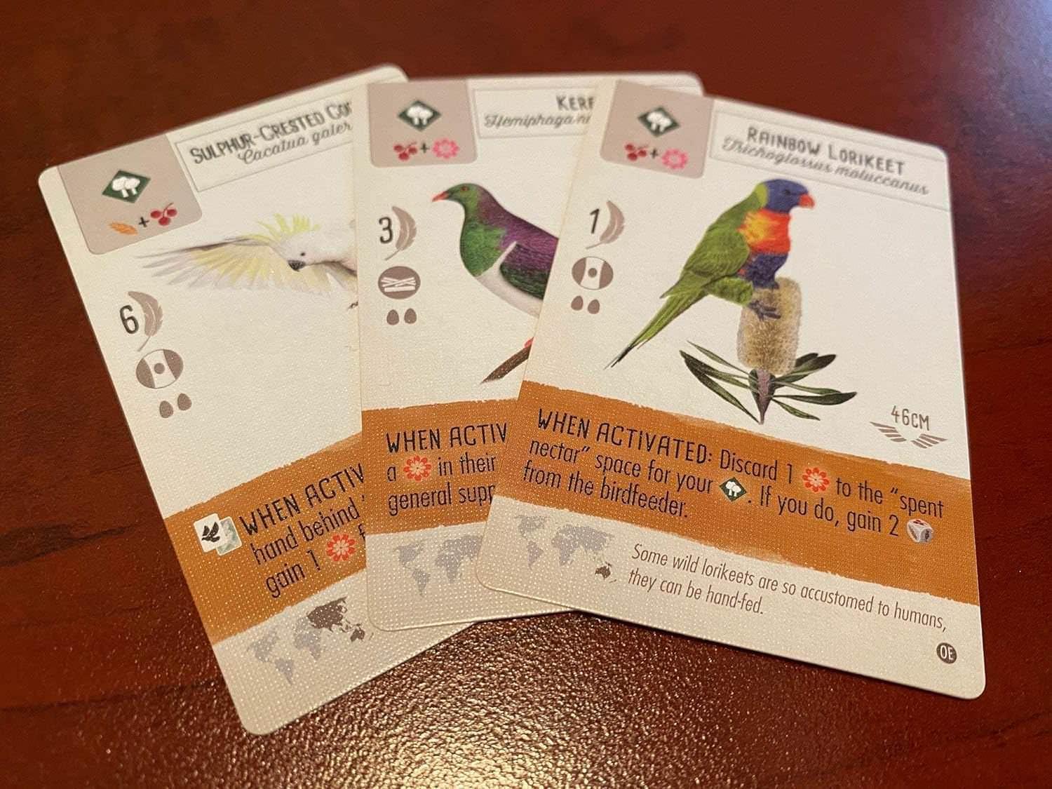 ボードゲーム Wingspan Oceania Expansion Wingspan ブランド 鳥カード95枚入り 新規ユニークデザイン黄色卵ミニチュア15個 蜜トークン69個 新ゲームメカニクス5枚プレイヤーマット ボーナスカード5枚 食料ダイス5個 