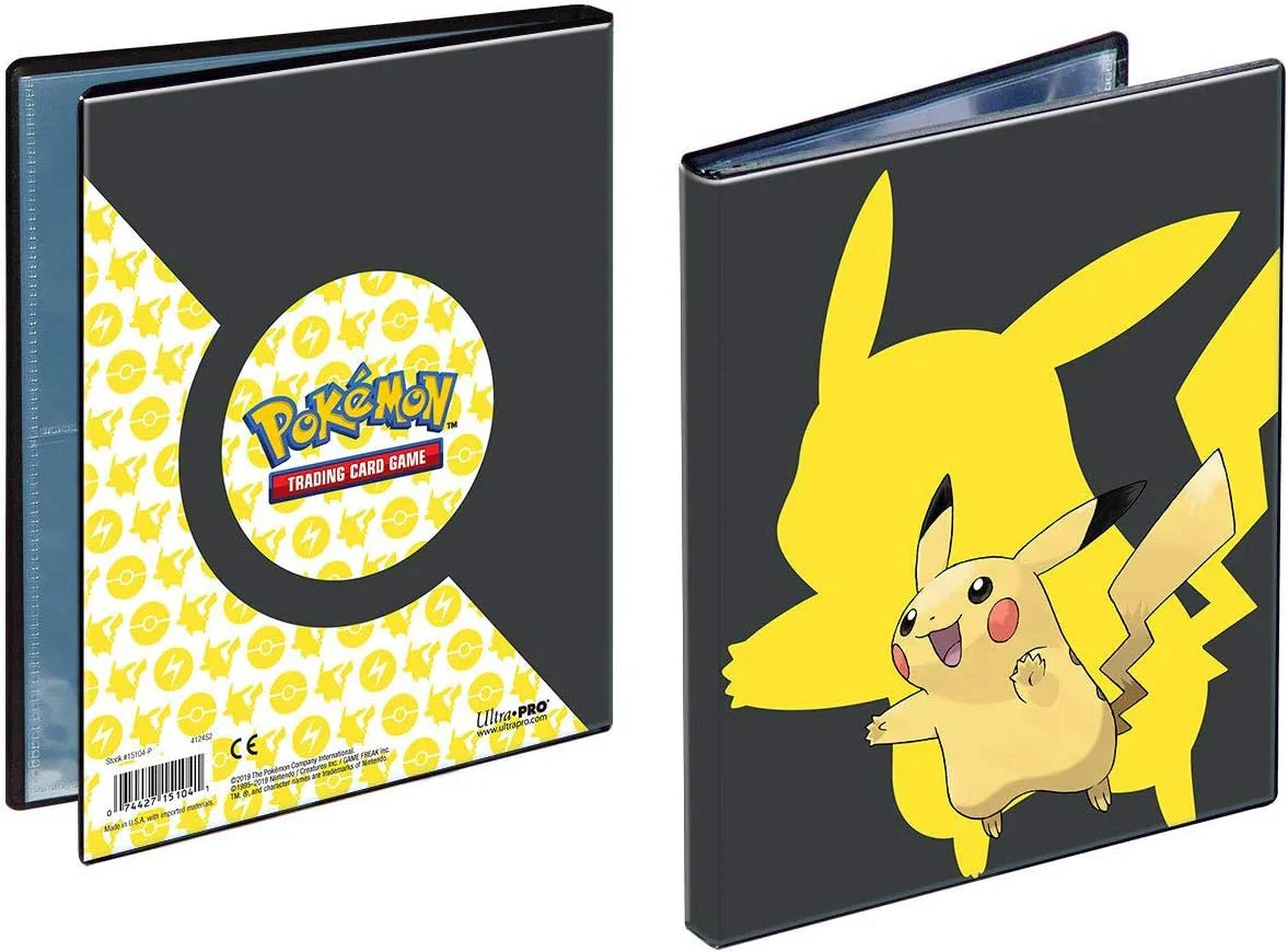 ポートフォリオ ピカチュウ 4ポケットポートフォリオ Ultra Pro ポケモンカードコレクション整理 保管公式製品 トレーディングカード収納 高透明度ページ10枚 ポリプロピレン素材 アーカイブセーフ 大容量カード収納40枚から80枚対応