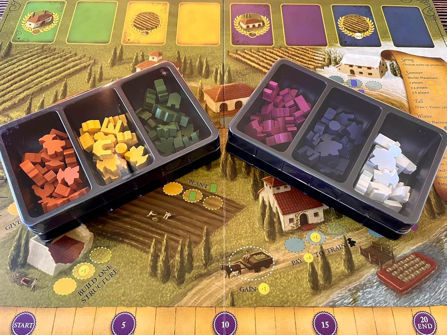 ボードゲーム Viticulture Essential Edition トスカーナの丘で紡ぐワイナリー経営 ヴィティカルチャー 美しいトスカーナの丘陵地帯 戦略的ワーカープレイスメント 労働者配置 季節変化 四季折々の農園経営 