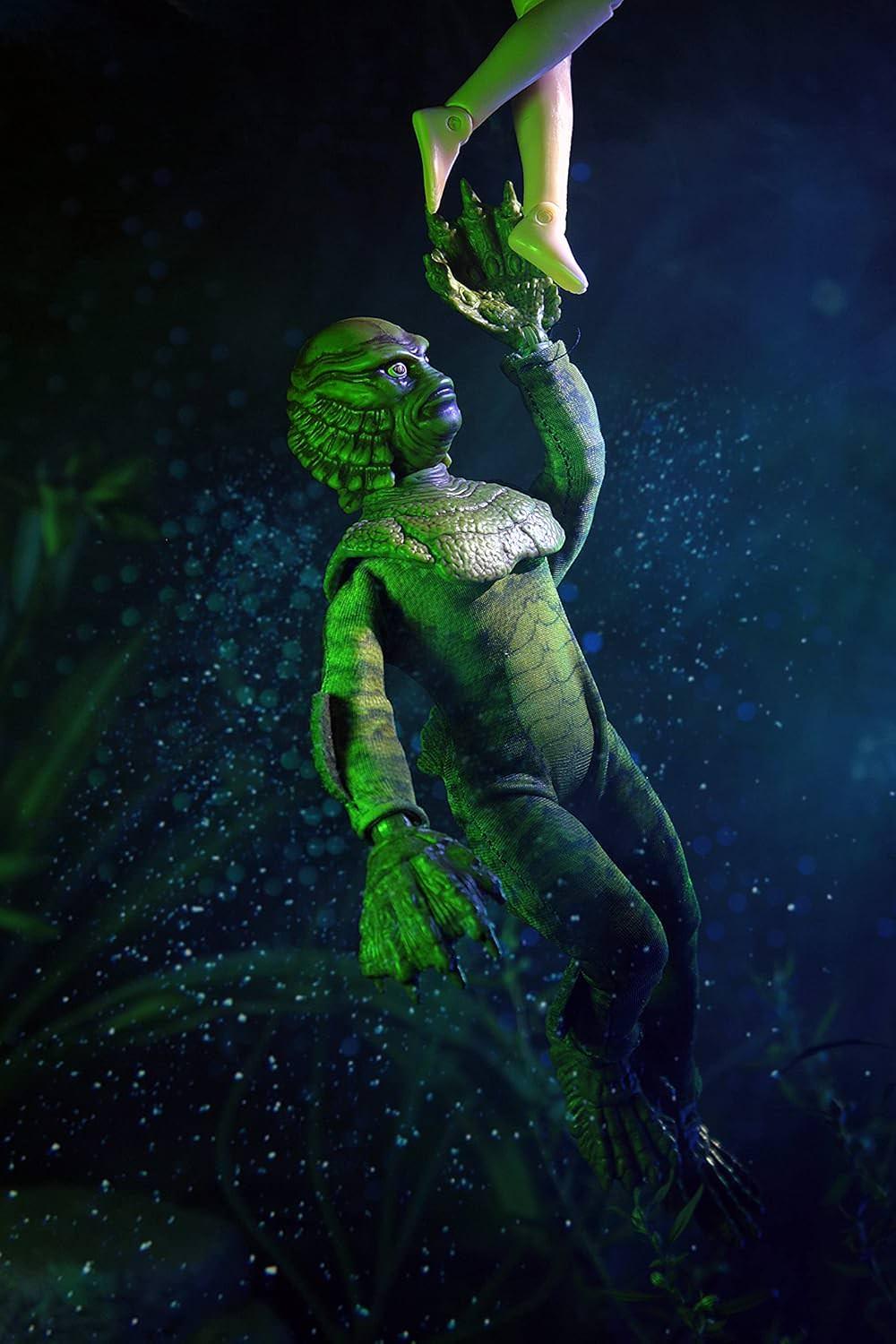 フィギュア MEGO ユニバーサルモンスターズ クリーチャー・フロム・ザ・ブラック・ラグーン ギルマン 約20cm アクションフィギュア 本物布製衣装 14可動ポイント 映画大アマゾンの半魚人 往年名作モンスター映画再現 クラシック8インチ