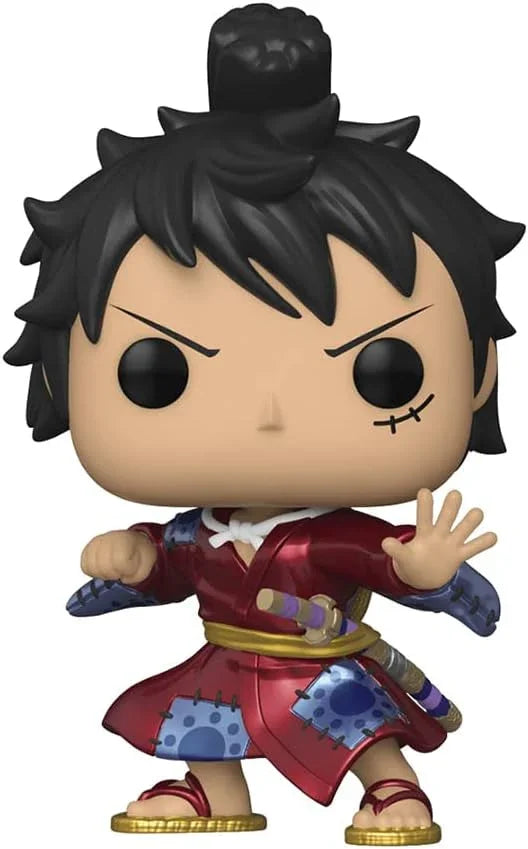 フィギュア Funko Pop! Animation 921 Luffytaro ONE PIECE Metallic Special Edition ワノ国編 赤い着物 青模様 木製下駄 麦わら帽子 まげ結い 左目傷跡 特徴的戦闘ポーズ 高級感あるメタリック加工 コレクター向け限定版 人気漫画