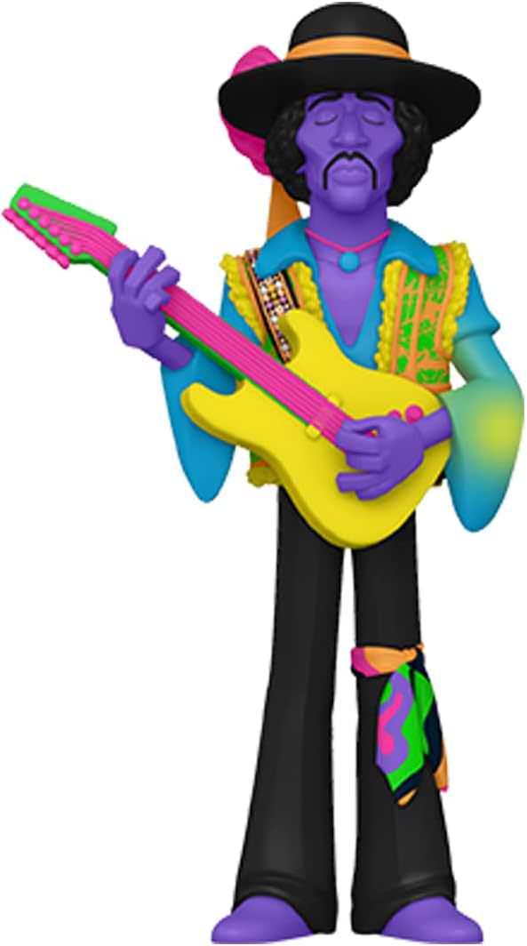フィギュア Jimi Hendrix Blklt Funko Vinyl Gold フィギュア ロック音楽 革新的なギタリスト ジミヘンドリックス ブラックライトエディション プレミアムコレクション 高さ約14.1cm 鮮やかな色彩 精巧なディテール