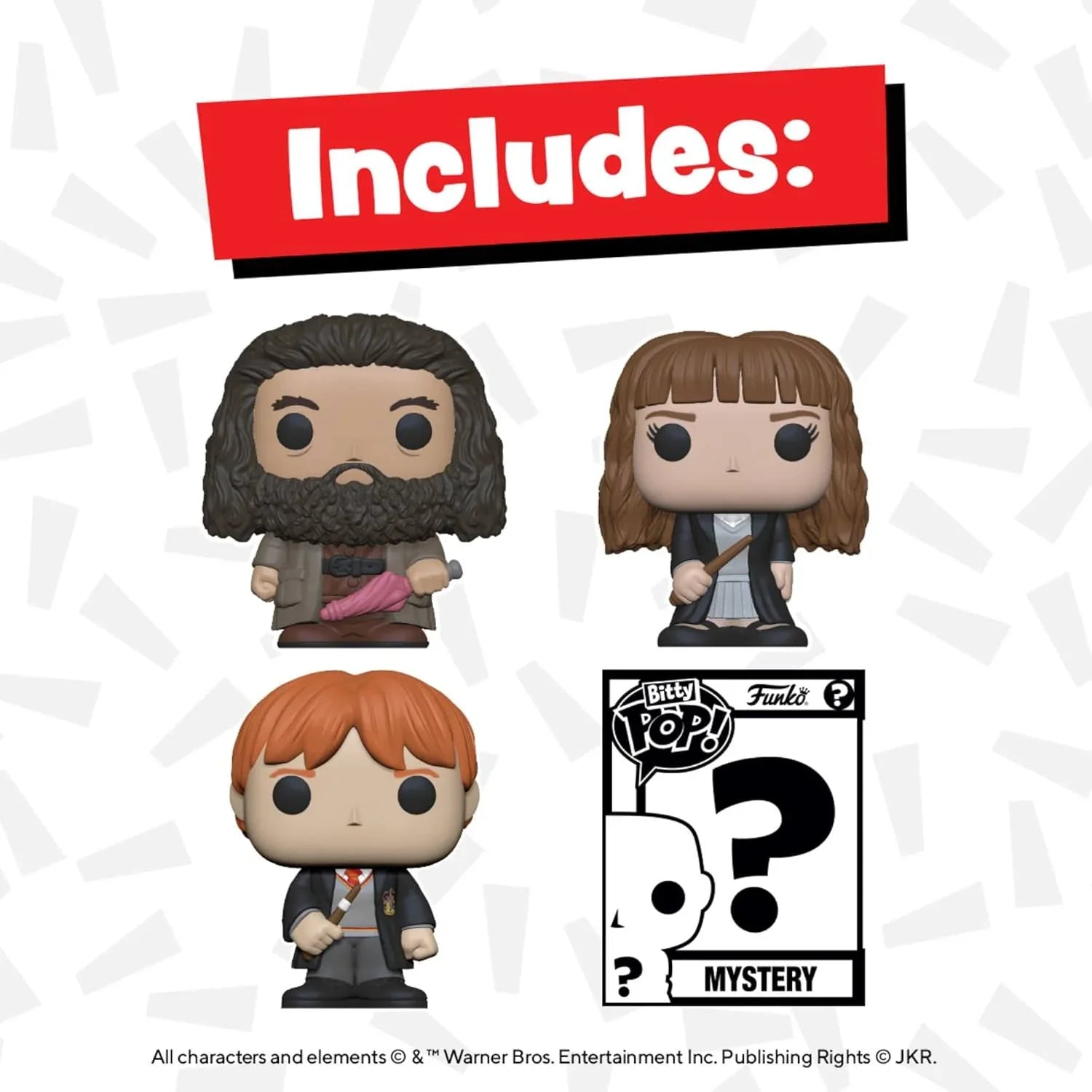 フィギュア Funko Bitty POP ハリー・ポッター ハーマイオニー イン ローブ 4パック 魔法キャラクター ミニチュア コレクション ホグワーツ グリフィンドール 黒ローブ エマ ワトソン 演じる 小型 高精細 デフォルメ キュート
