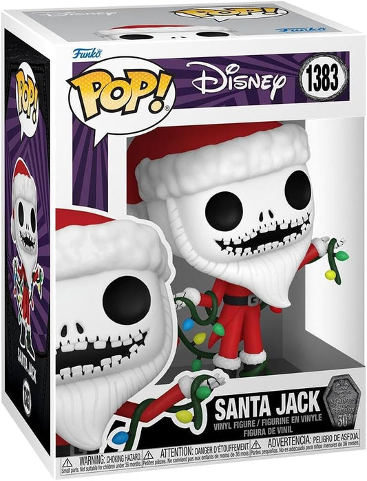 フィギュア Funko Pop! サンタジャック ナイトメア・ビフォア・クリスマス Funko 特別限定版 赤白サンタ衣装 骸骨キャラクター 高さ約9.5cm ポップデザイン 30周年記念 2023年発売 コレクターズアイテム 人気作 ティム・バートン作品
