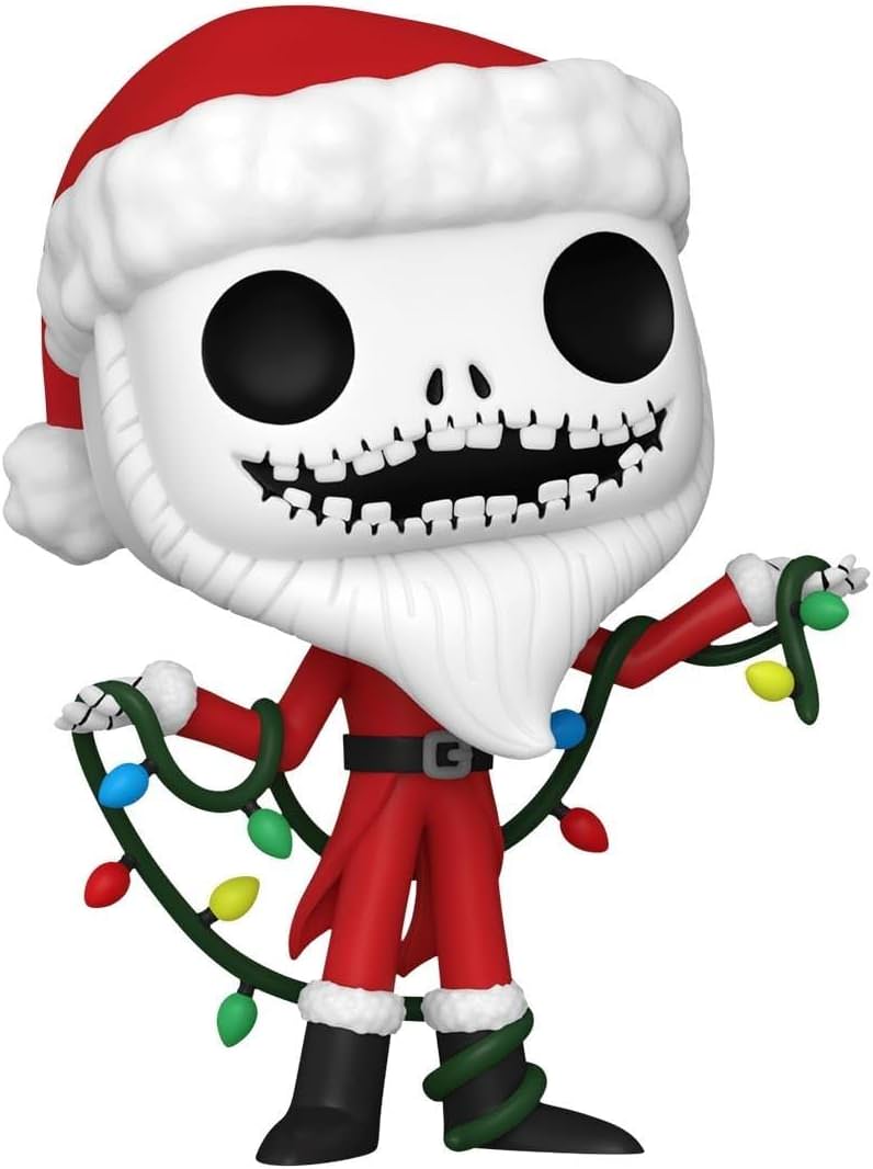 フィギュア Funko Pop! サンタジャック ナイトメア・ビフォア・クリスマス Funko 特別限定版 赤白サンタ衣装 骸骨キャラクター 高さ約9.5cm ポップデザイン 30周年記念 2023年発売 コレクターズアイテム 人気作 ティム・バートン作品