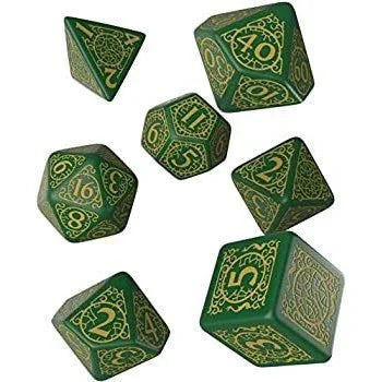 ホビー用品 パスファインダー ジェイドレジェント ダイスセット Q-WORKSHOP 7種類 ダイス D4 D6 D8 D10 D12 D20 パーセンテージダイス 東洋風装飾 精密彫刻 技術 クオリティ高い 公平な重量配分 ゲームルーム コレクションアイテム RPG