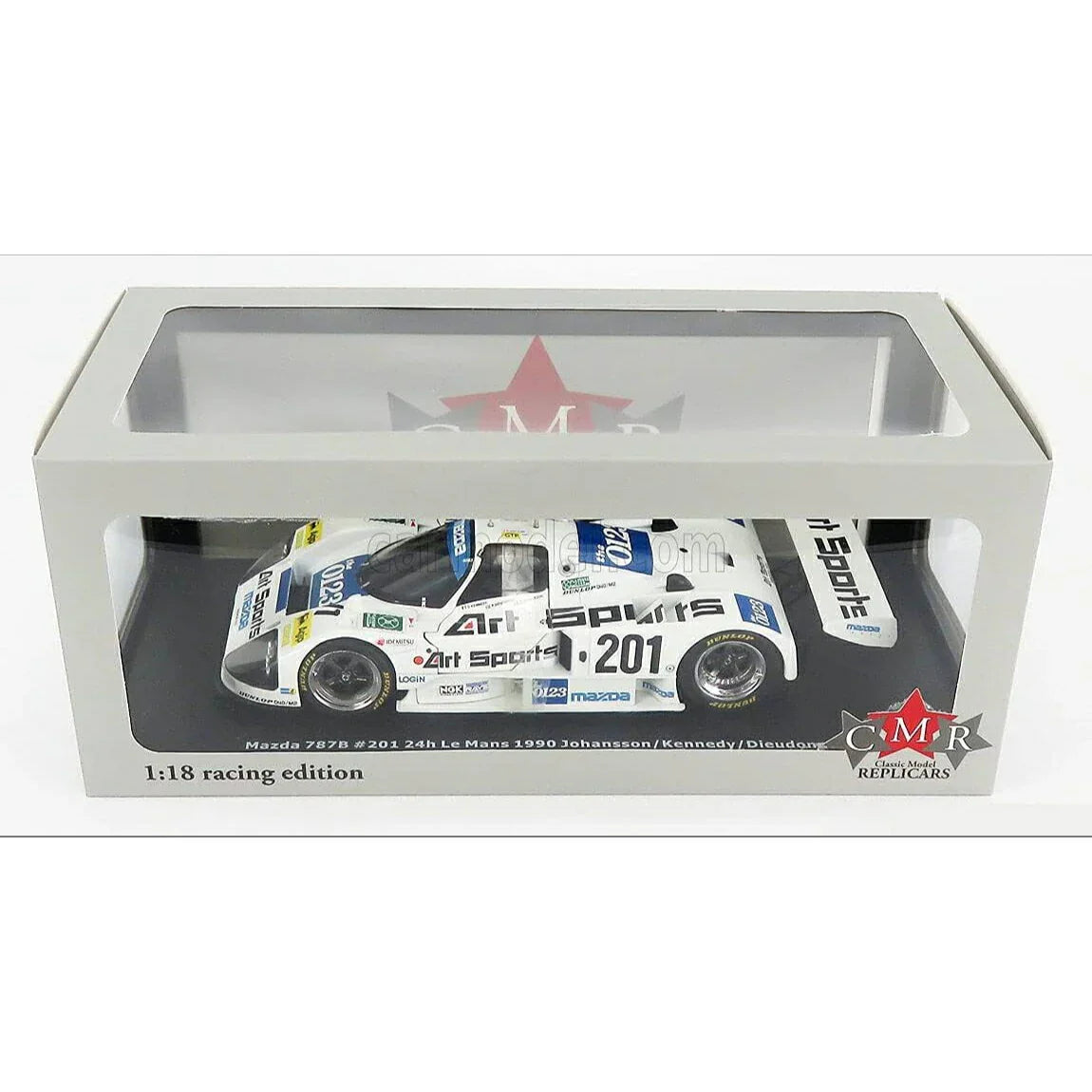 アウトレット品 ミニカー マツダ787 ルマン24時間レース 1990年出場モデル CMR社 1/18スケール 精巧再現 アートスポーツカラーリング 流麗ボディライン 特徴的エアロパーツ スポンサーロゴ ヘッドライト 空力パーツ ホイール 緻密作り込み インテリア精密