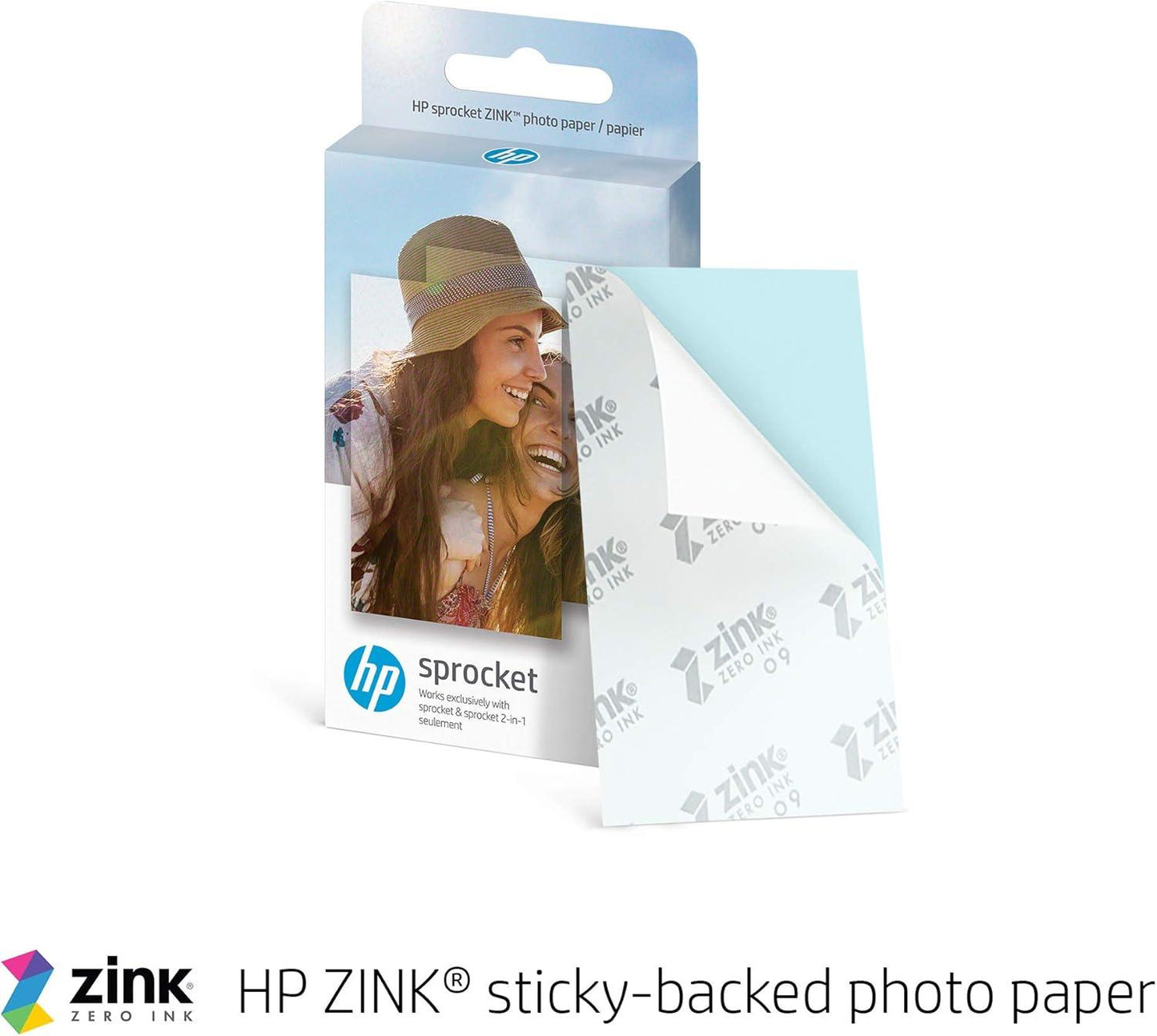 フォトペーパー HP Sprocket 2x3インチ プレミアムZINKスティッキーバックフォトペーパー 20枚入り インクレス印刷 ステッカー機能 耐水性 高品質 スマートフォン対応 手のひらサイズ 思い出を形にする 特別な瞬間を記録 クリエイティブな活用 耐久性 - Trade Center