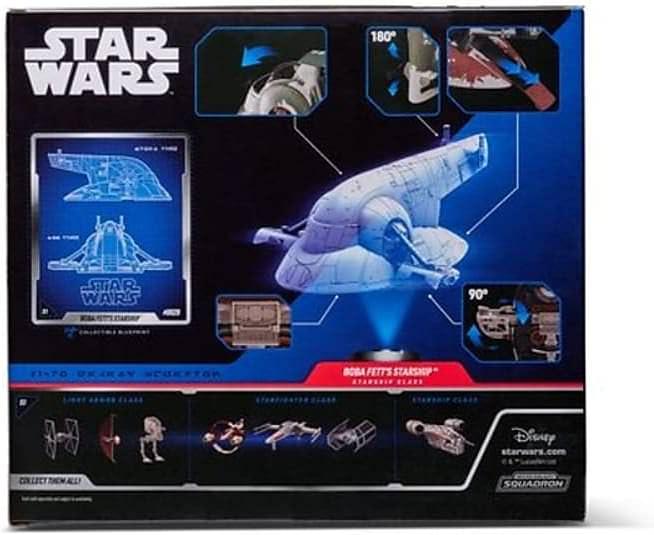フィギュア スター・ウォーズ マイクロ・ギャラクシー・スコードロン ボバ・フェットのスターシップ ジャズウェア コックピット回転 開閉サイドパネル 伸縮搭乗用ランプ 取り外しウェポンブロック 可動マイクロフィギュア付属 並行輸入品