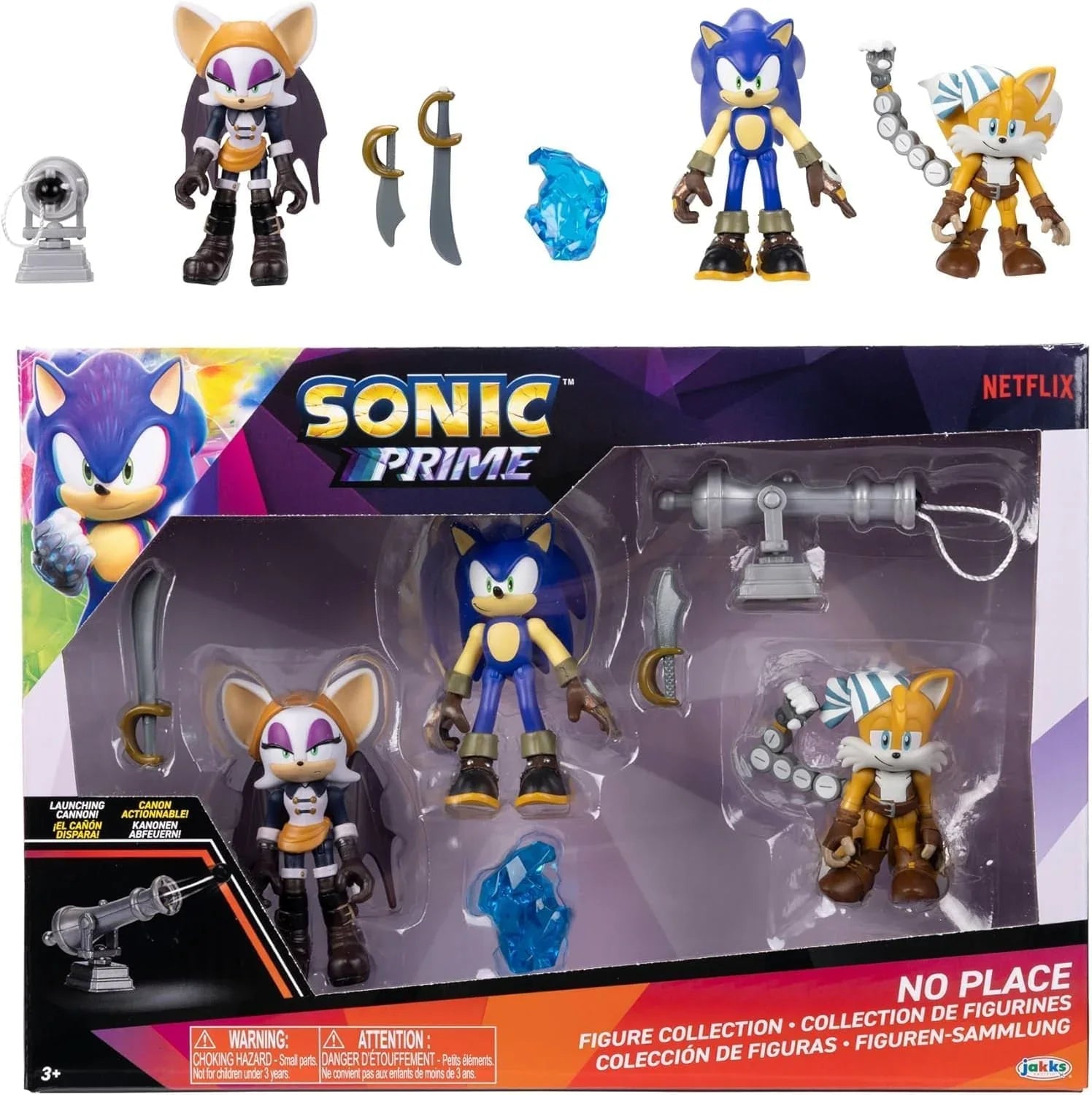 フィギュア ソニックプライム 2.5インチ フィギュア マルチパック ウェーブ2 ソニック セイルズ・テイルス バッテン・ルージュ Netflixオリジナルアニメシリーズ 高耐久素材 可動式 6.3cmサイズ 互換性あり プレイセット対応 限定版 並行輸入品