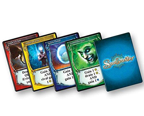 カードゲーム Spellcaster 魔法の戦いで称号を目指す戦略カードゲーム ブランド Spellcaster 主要特徴 60種類の呪文カード 戦闘召喚回復魔術の4つの魔法分野 2人から4人プレイ可能 20から30分の奥深い戦略性と手軽さ