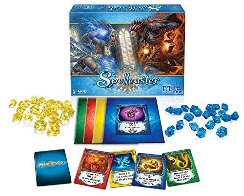 カードゲーム Spellcaster 魔法の戦いで称号を目指す戦略カードゲーム ブランド Spellcaster 主要特徴 60種類の呪文カード 戦闘召喚回復魔術の4つの魔法分野 2人から4人プレイ可能 20から30分の奥深い戦略性と手軽さ