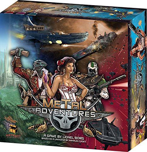 ボードゲーム Metal Adventures Matagot 14歳以上向け 宇宙海賊テーマ 戦略的ゲーム プレイヤー3から6人対応 約45分から60分プレイ可能 アストロラーベ採用 独特な歯車管理システム 最大4枚の改良カード装備