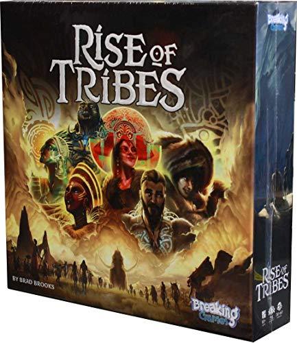 ボードゲーム Rise of Tribes ブラッドブルックス デザイナー 先史時代 文明 発展 戦略的 ダイスロール エリアコントロール モジュラーボード 可変プレイヤーパワー リーダーシップ 成長 移動 収集 目標カード達成 多人数 