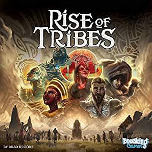 ボードゲーム Rise of Tribes ブラッドブルックス デザイナー 先史時代 文明 発展 戦略的 ダイスロール エリアコントロール モジュラーボード 可変プレイヤーパワー リーダーシップ 成長 移動 収集 目標カード達成 多人数 
