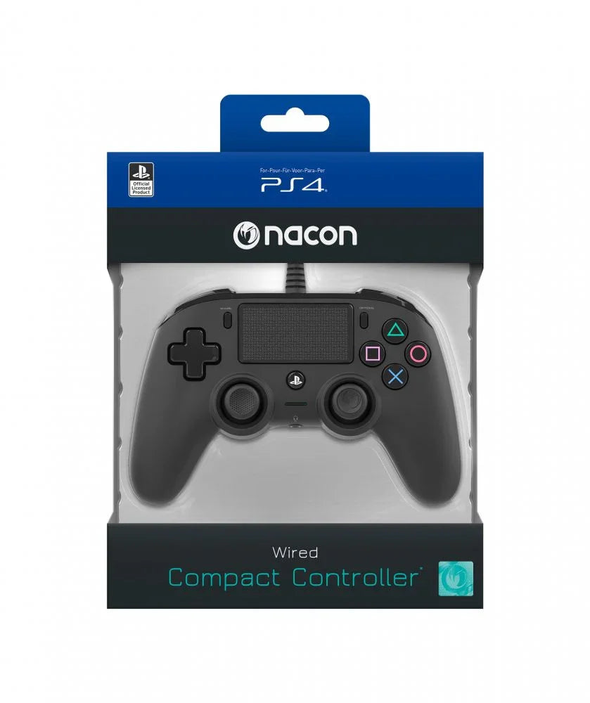 コントローラー Nacon Official PS4 Wired Compact Controller Black Sony Interactive Entertainment公式ライセンス取得 人間工学設計 ソフトタッチ表面処理 3メートルケーブル振動モーター搭載 PC XInput対応
