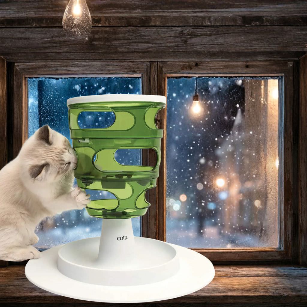 新品アウトレット Catit フードツリー【遊びながら食べる早食い防止】猫用 知育給餌器 おもちゃ ストレス解消
