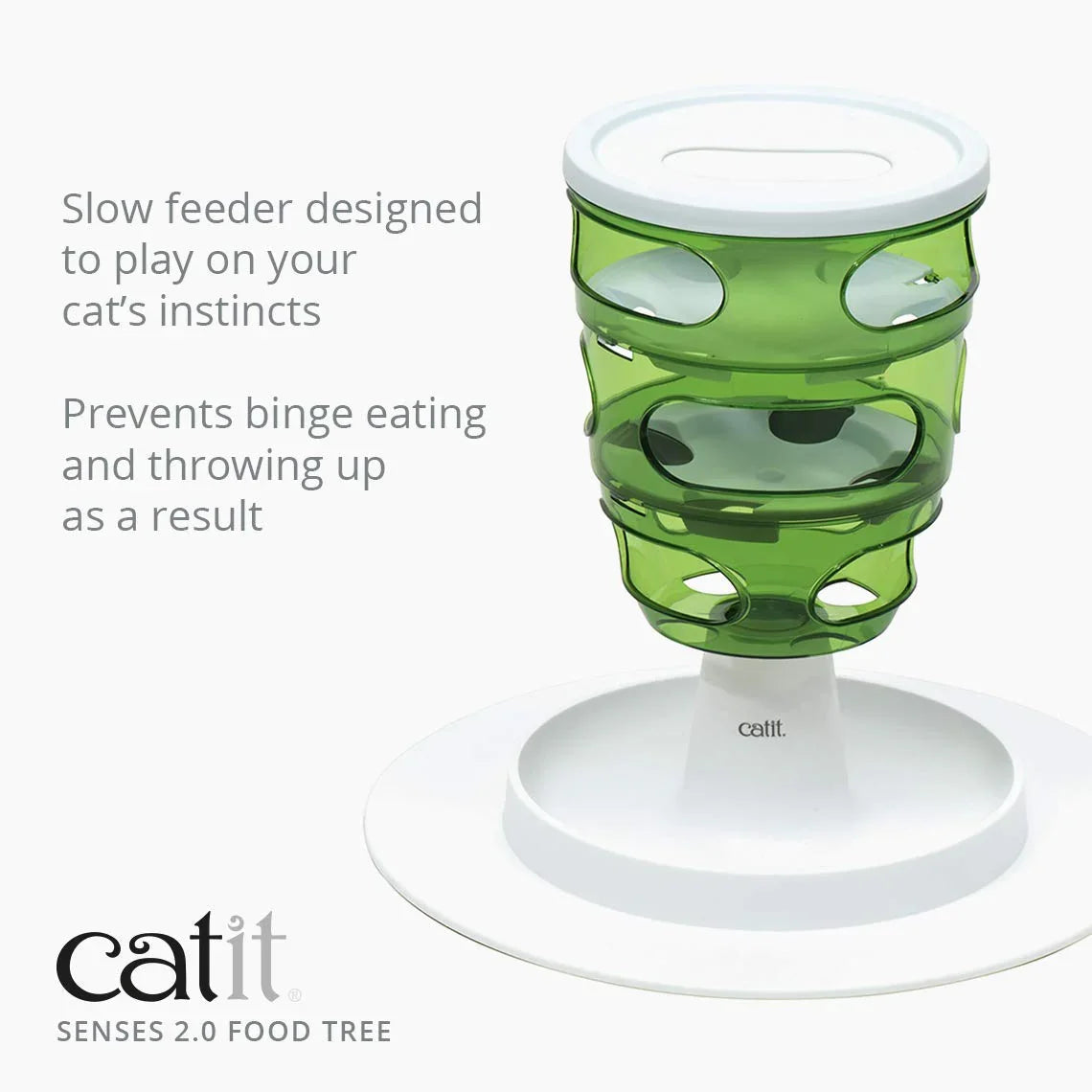 アウトレット品 給餌器 Catit Senses 2.0 フードツリー 猫用 知能刺激 食事ペース促進 安全設計 丈夫 早食い防止 遊びながら食べる 猫ちゃん用 ツリー型探索 本能刺激 健康維持 簡単投入 活動量増加 食品グレード素材 猫の知的好奇心対応