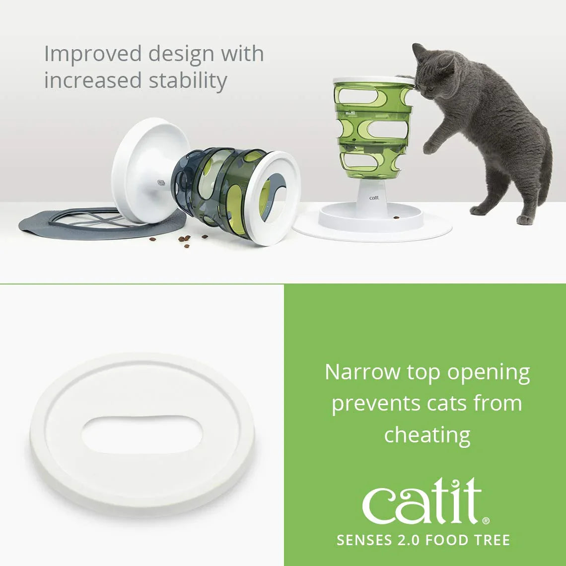 アウトレット品 給餌器 Catit Senses 2.0 フードツリー 猫用 知能刺激 食事ペース促進 安全設計 丈夫 早食い防止 遊びながら食べる 猫ちゃん用 ツリー型探索 本能刺激 健康維持 簡単投入 活動量増加 食品グレード素材 猫の知的好奇心対応