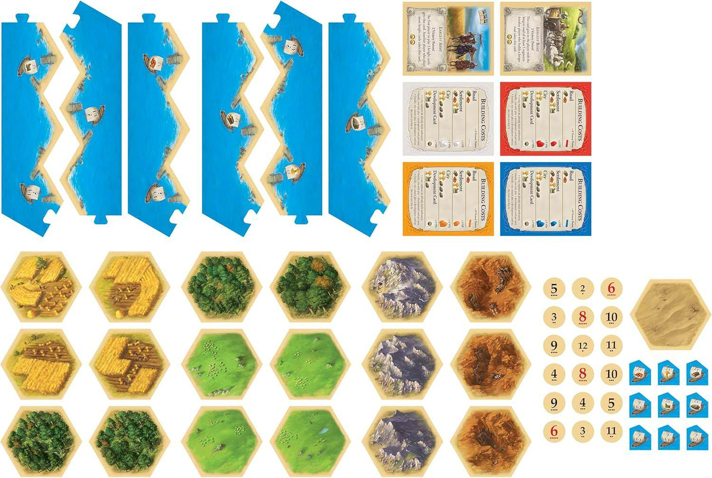 ボードゲーム CATAN基本セット CATAN 戦略性 高い 可変式 ゲームボード 六角形 地形タイル 木材 レンガ 羊毛 麦 鉱石 資源 取引 交渉 3-4人用 プレイ時間60-90分 対象年齢10歳以上 海岸フレームピース 港ピース 木製開拓地