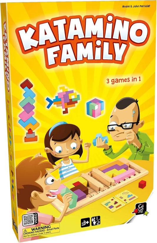 知育ボードゲーム Katamino Family Katamino Andr-Perriolat John Perriolat 家族で楽しむ多機能木製パズルゲーム 3歳以上対象 1-2人用 高級木製素材使用 耐久性抜群 難易度別パズルカード付属 バランスゲーム カード対戦 