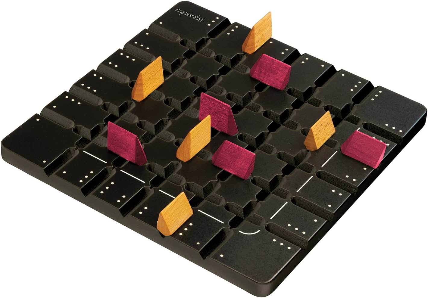 ボードゲーム SQUADRO MINI SQUADRO 高品質木製コンポーネント 携帯に便利なミニサイズ 抽象戦略性 シンプルルール 8歳以上対象 約15分プレイ 2人用戦略的思考 反転移動 駒ブロック駆け引き 奥深い戦略性