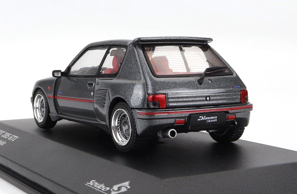 ミニカー プジョー 205 GTi DIMMA BODY KIT 1988年モデル ソリド 1/43スケール 精密再現 ワイドアグレッシブボディ 大型リアウイング 特徴的フロントバンパー チューニングカー文化象徴 限定希少モデル 80年代ホットハッチ 熱狂的ファン必須