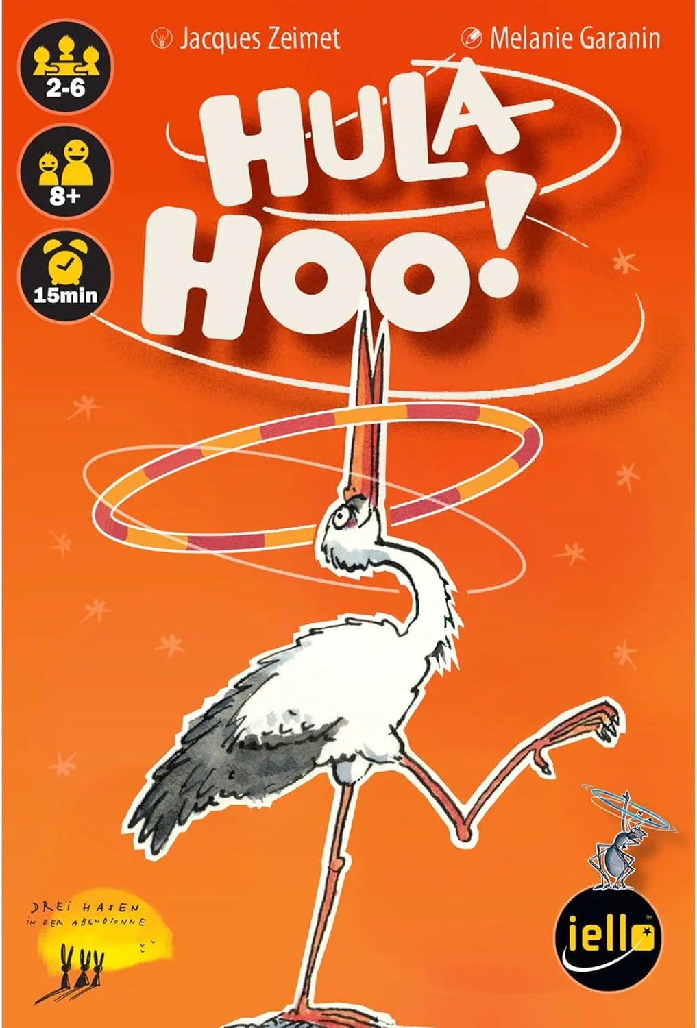 カードゲーム Hula Hoo IELLO Cards 2022年発売 2から6人対応 8歳以上対象 プレイ時間約15分 ジョーカー使用可能 ダブル宣言ルール ジャックルールあり 複数ラウンド制 ポイント獲得制 プレイヤー脱落ルール特徴 
