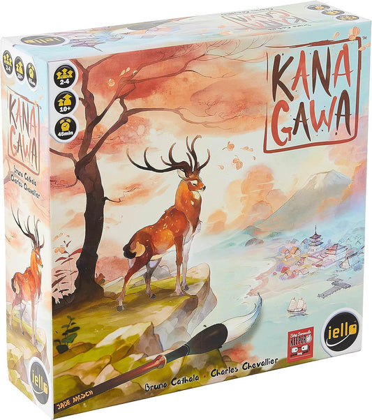ボードゲーム Kanagawa 浮世絵の世界 葛飾北斎 戦略的 版画制作 日本伝統美 竹製ボード 72枚レッスンカード 2-4人 45分 10歳以上 免状獲得 強化スタジオ 戦略 考察 没入 感 拡張版 Yokai 版画完成 連続性 調和 ポイント