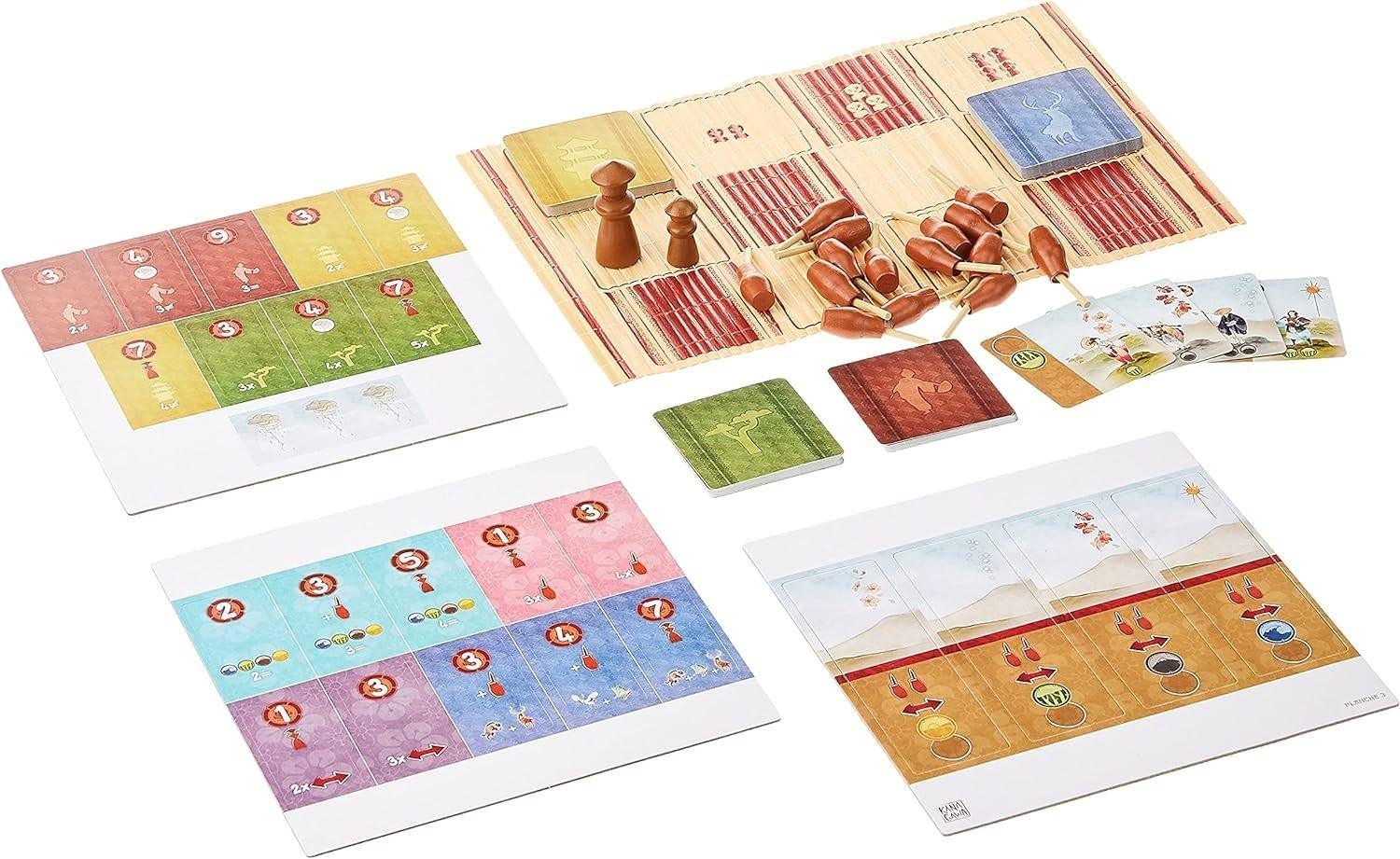 ボードゲーム Kanagawa 浮世絵の世界 葛飾北斎 戦略的 版画制作 日本伝統美 竹製ボード 72枚レッスンカード 2-4人 45分 10歳以上 免状獲得 強化スタジオ 戦略 考察 没入 感 拡張版 Yokai 版画完成 連続性 調和 ポイント