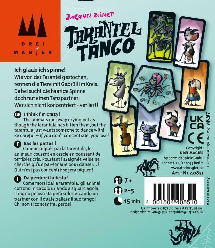 カードゲーム タランチュラ・タンゴ Tarantel Tango 笑い 驚き アクション 毛むくじゃら タランチュラ 踊り 動物 鳴き声 反射神経 集中力 家族 友人 短時間 7歳以上 ユニセックス 上級ルール 戦略性 