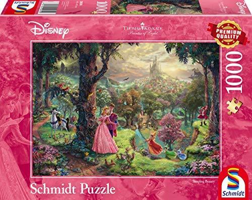 アウトレット品 ジグソーパズル シュミット トーマス・キンケード ディズニー 眠れる森の美女 1000ピース 光の画家による幻想的な光表現と高品質ドイツ製カット技術で織りなす繊細な細部まで再現された名作の芸術的魅力