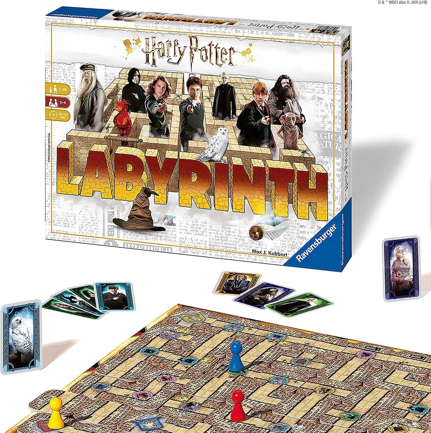 ボードゲーム ハリーポッター ラビリンス Harry Potter Labyrinth ホグワーツの魔法学校 迷路の冒険 戦略的なプレイ 高品質素材 説明書付き 家族向け 7歳以上 20分から30分プレイ マルチ言語版 
