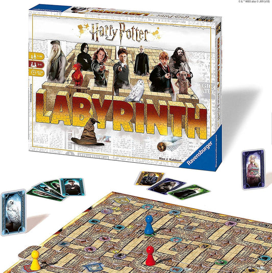 ボードゲーム ハリーポッター ラビリンス Harry Potter Labyrinth ホグワーツの魔法学校 迷路の冒険 戦略的なプレイ 高品質素材 説明書付き 家族向け 7歳以上 20分から30分プレイ マルチ言語版 