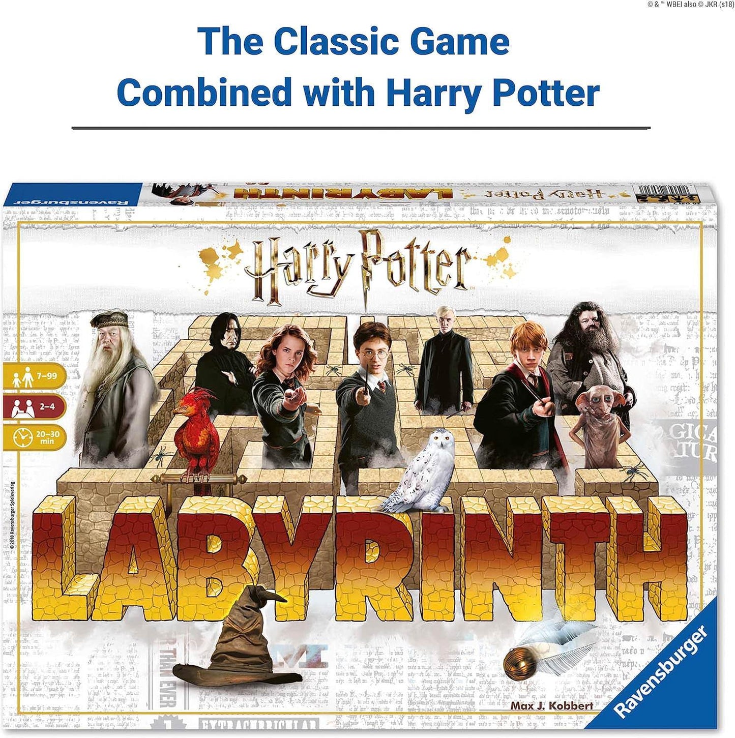 ボードゲーム ハリーポッター ラビリンス Harry Potter Labyrinth ホグワーツの魔法学校 迷路の冒険 戦略的なプレイ 高品質素材 説明書付き 家族向け 7歳以上 20分から30分プレイ マルチ言語版 