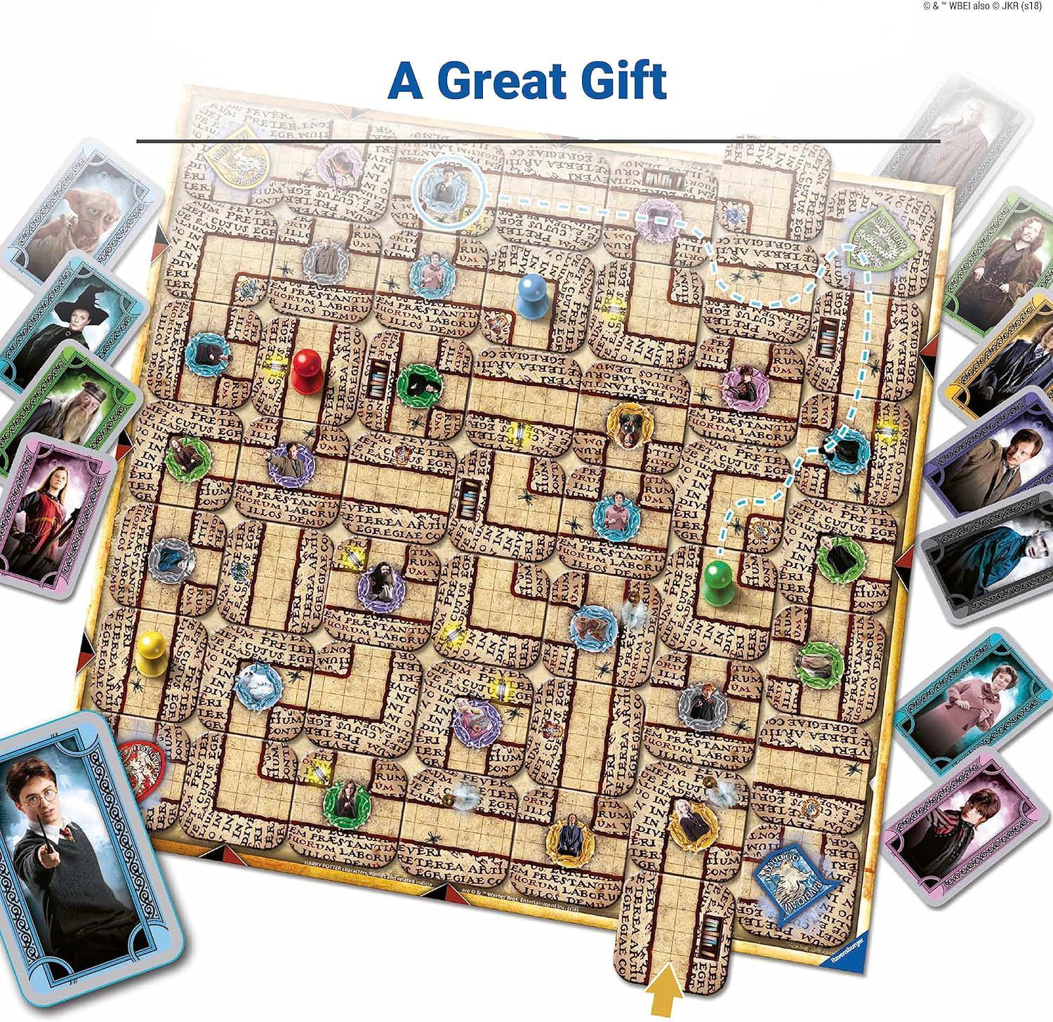 ボードゲーム ハリーポッター ラビリンス Harry Potter Labyrinth ホグワーツの魔法学校 迷路の冒険 戦略的なプレイ 高品質素材 説明書付き 家族向け 7歳以上 20分から30分プレイ マルチ言語版 