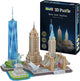 3Dパズル Revell ニューヨークスカイライン 123ピース 精密カット 発泡素材 簡単組み立て のり不要 工具不要 ワンワールドトレードセンター 自由の女神 ブルックリン橋 エンパイアステートビル クライスラービル インテリアサイズ
