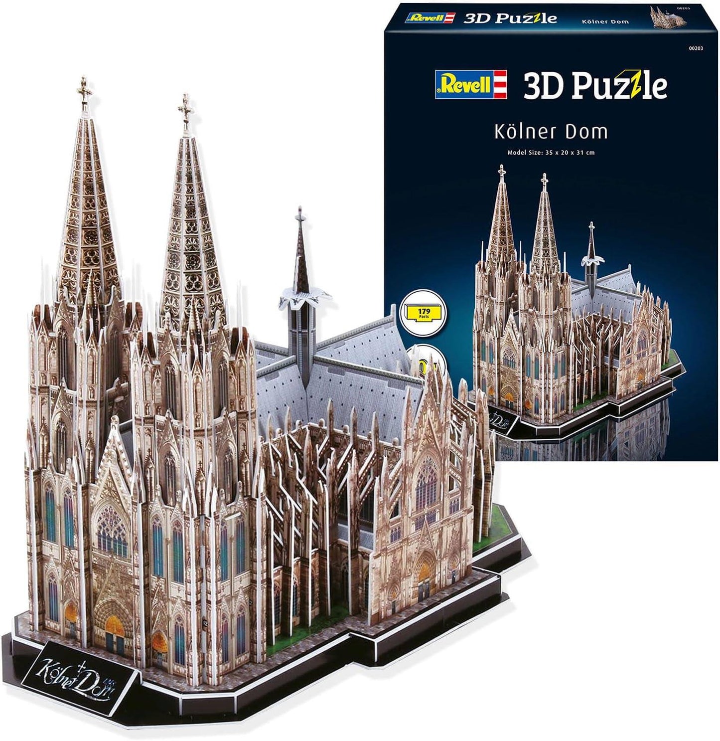 世界遺産 ケルン大聖堂 3Dパズル Revell 1248年建設開始 ゴシック建築 高さ157m双塔 尖頭アーチ フライングバットレス ステンドグラス 暗色調 重厚質感 精密設計 45cm完成高 建築モデル 芸術 歴史的建造物 薔薇窓 学習教材 鑑賞用 世界的建築物 - Trade Center